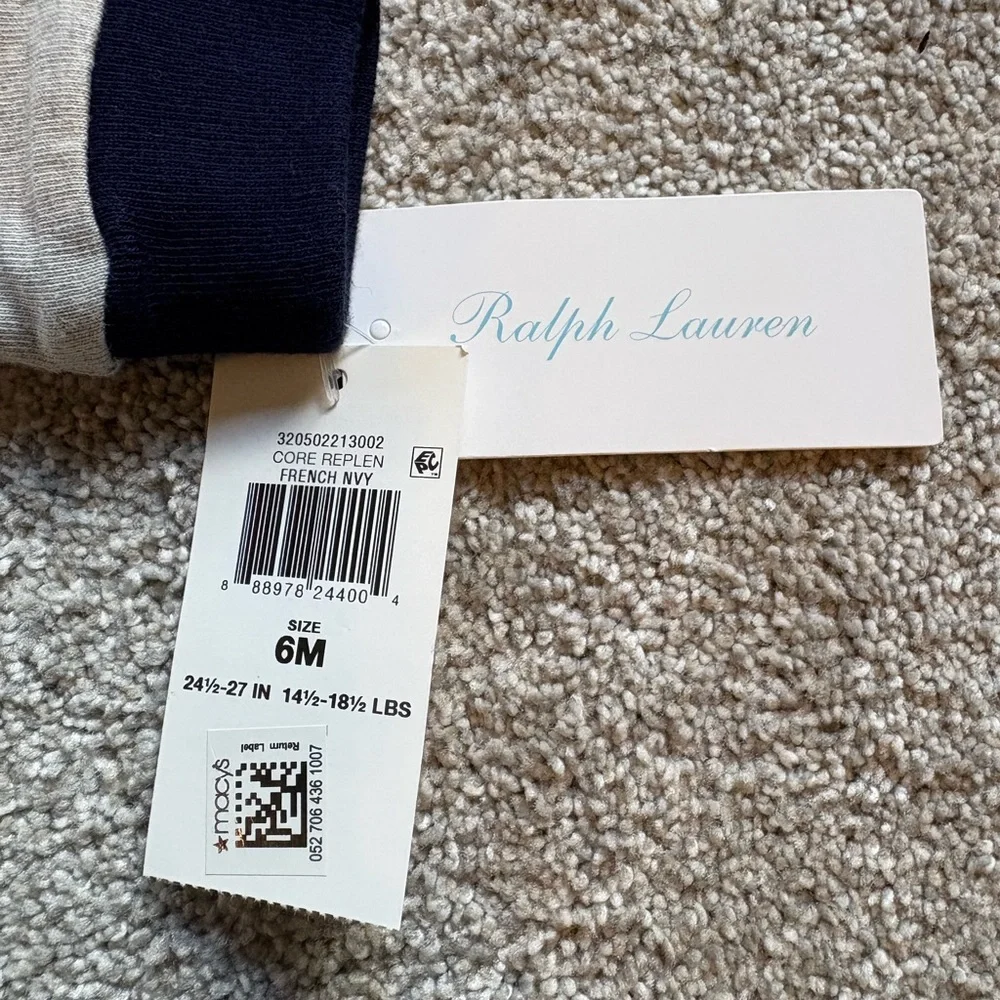 Ralph Lauren Navy and Gray Kids Footie
